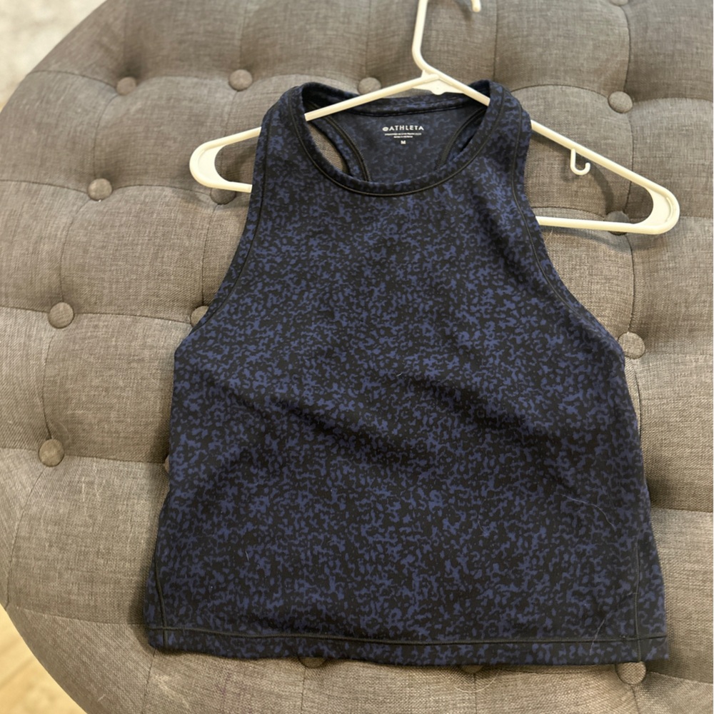 Athleta Blue and black crop tank top
